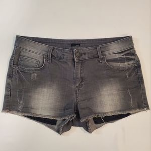 Edyson Distressed Cut Off Mid Waisted Shorts Wash Black Size 28